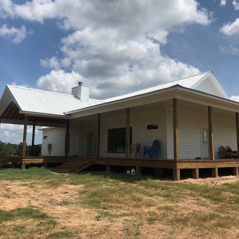 Custom shell home built on Texas property.