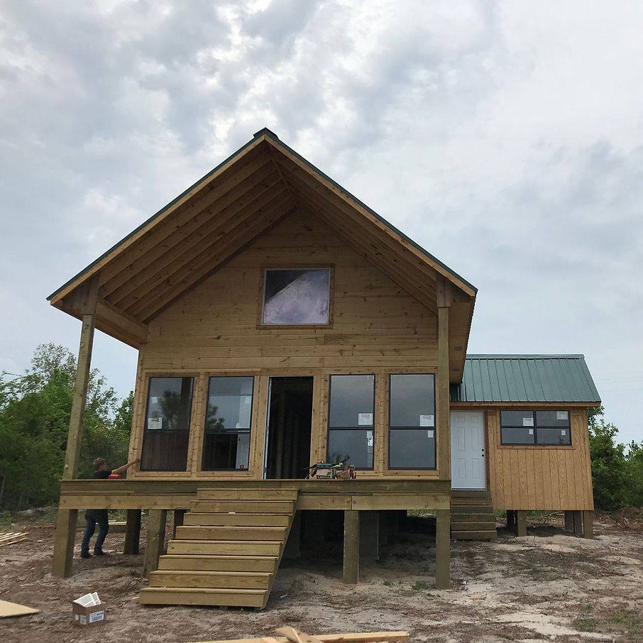 Custom shell home built for a Texas property owner with a finished exterior.