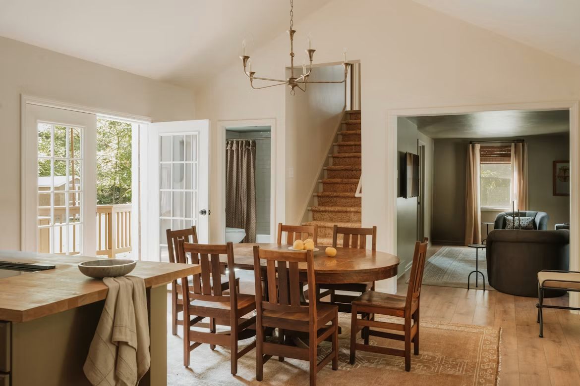 Dining table open to the living area